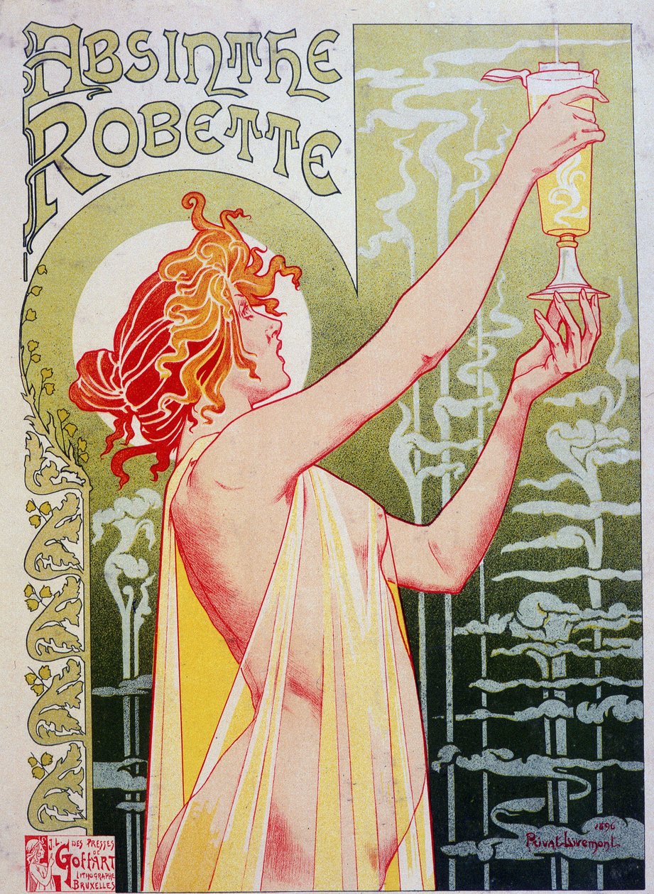 Plakat reklamowy „Absinthe Robette” autorstwa Privat Livemont autorstwa Henri Henri Antoine Théodore Livemont