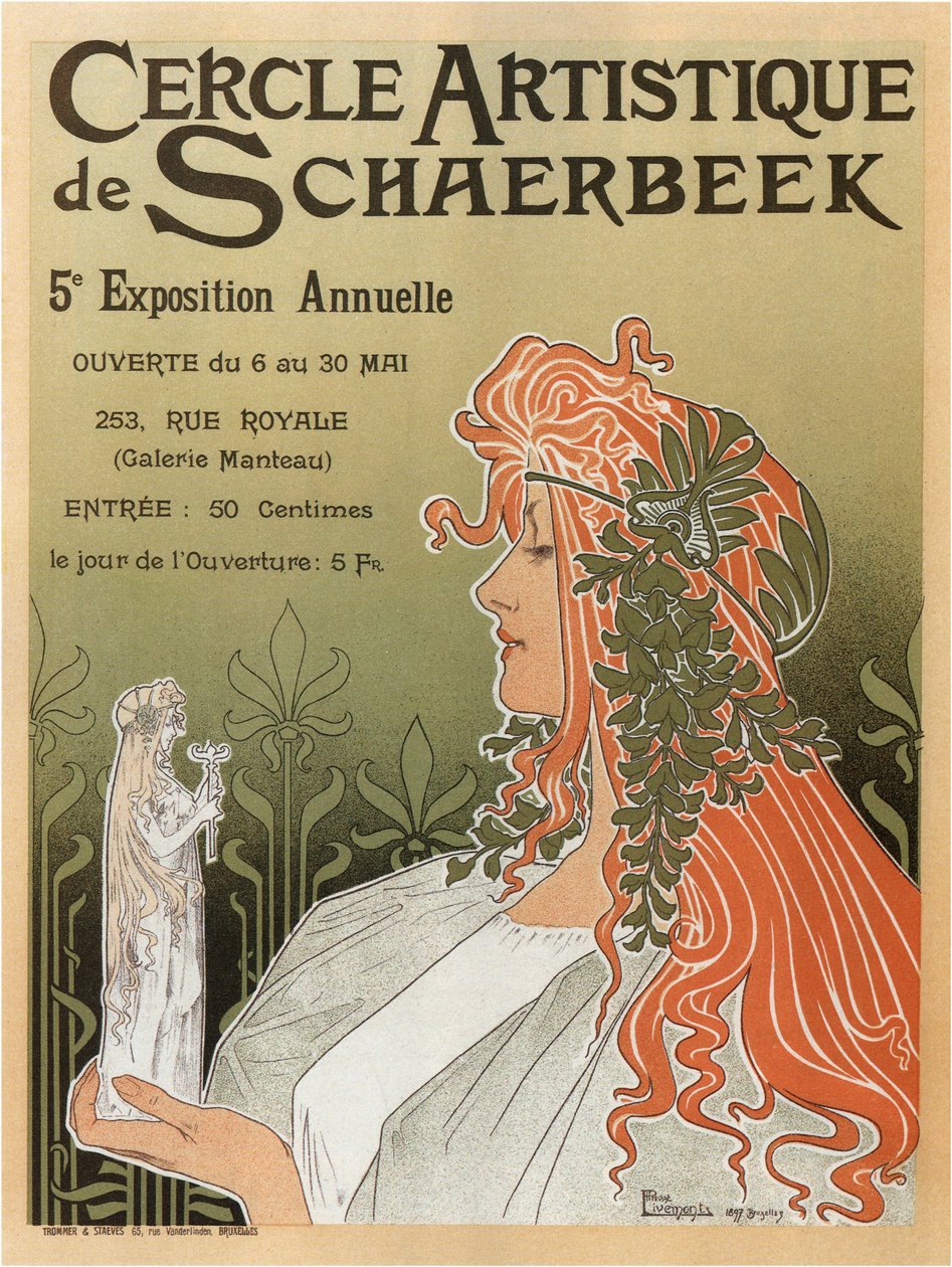 Klub Artystyczny Schaerbeek, 5. doroczna wystawa, 1897 autorstwa Henri Henri Antoine Théodore Livemont