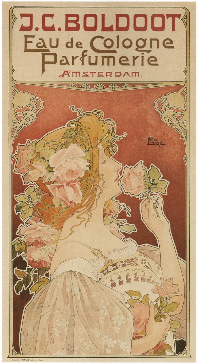 Eau de Cologne Perfumy, 1899 autorstwa Henri Henri Antoine Théodore Livemont