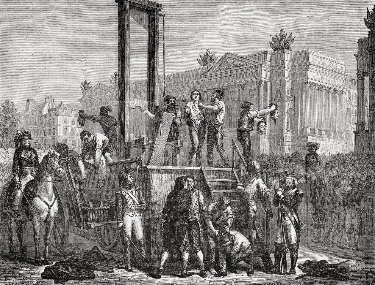 په 1794 کې د روبسپیر او د هغه د پیروانو اعدام، د جونارډ پولي لخوا نقاش شوی autorstwa Henri Renaud