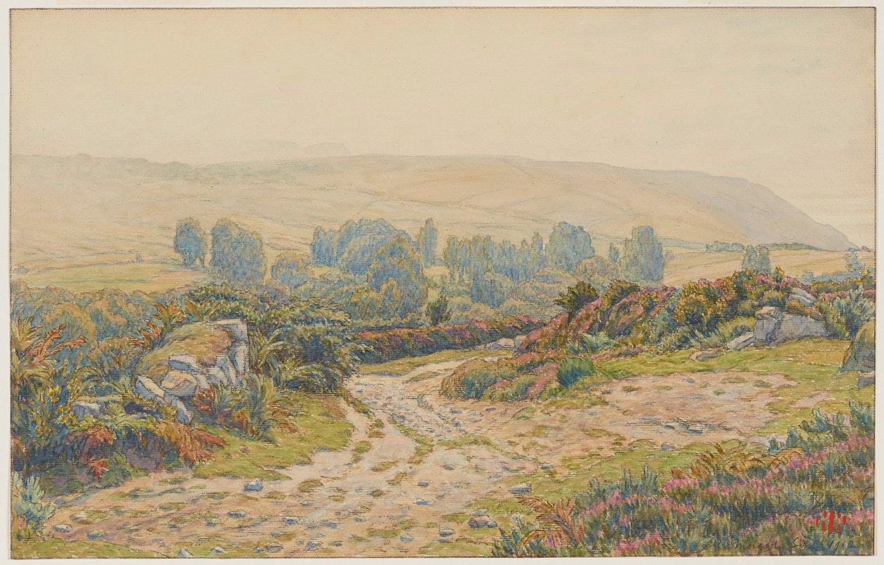 Mgła i rosa. Wrzosowiska Pors Léonnec. Morgat autorstwa Henri Rivière