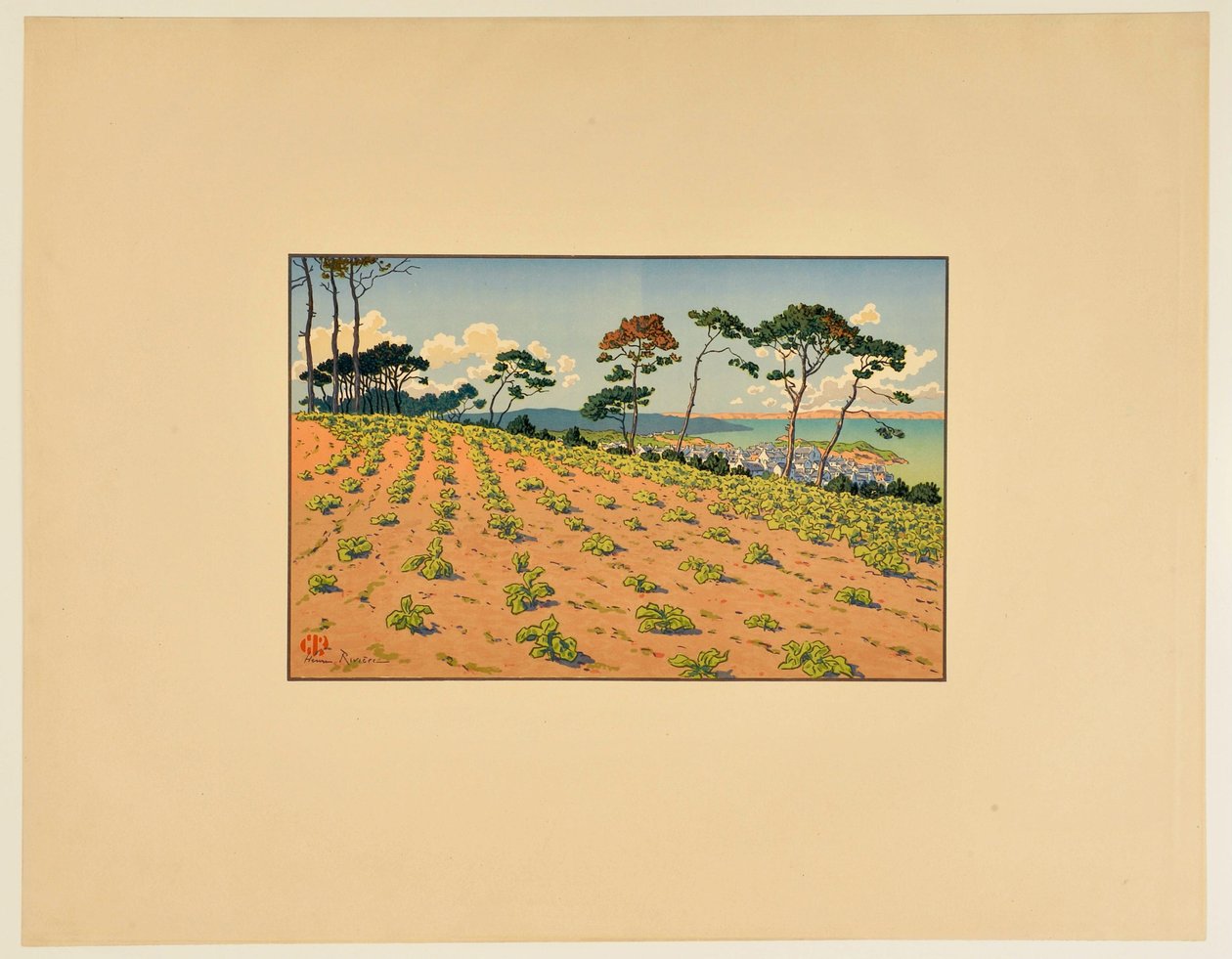 [Douarnenez widziane z drogi Ris] autorstwa Henri Rivière