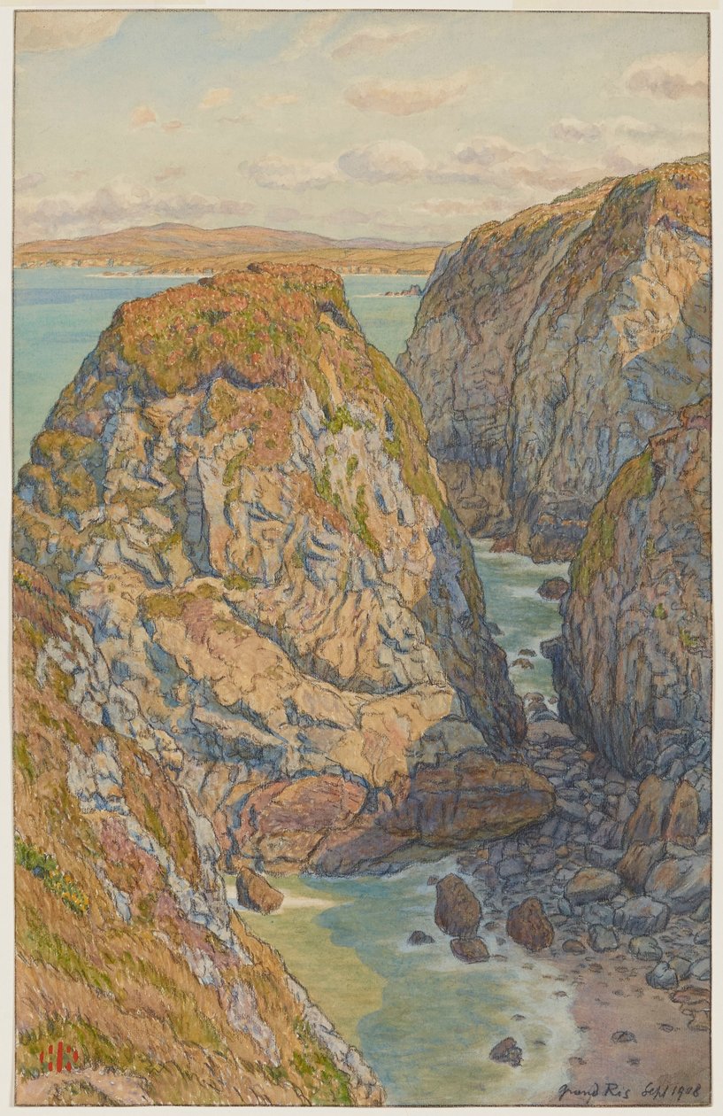 Klippen des Grand Ris. (Bucht von Douarnenez) autorstwa Henri Rivière