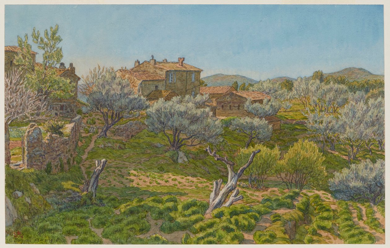 Bauernhöfe in Bormes autorstwa Henri Rivière