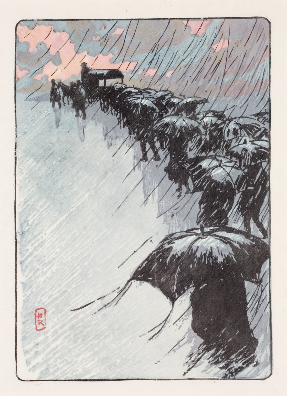 Pogrzeb z parasolami autorstwa Henri Rivière