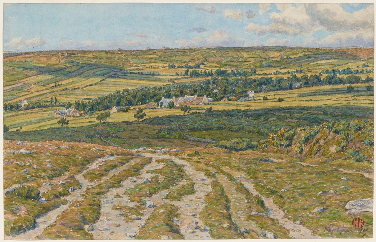 Landes de Lesquiffinec. Morgat autorstwa Henri Rivière