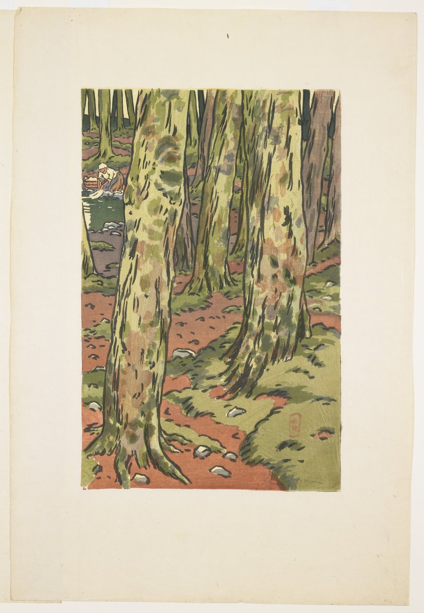 Pralnia w lesie w Loguivy autorstwa Henri Rivière