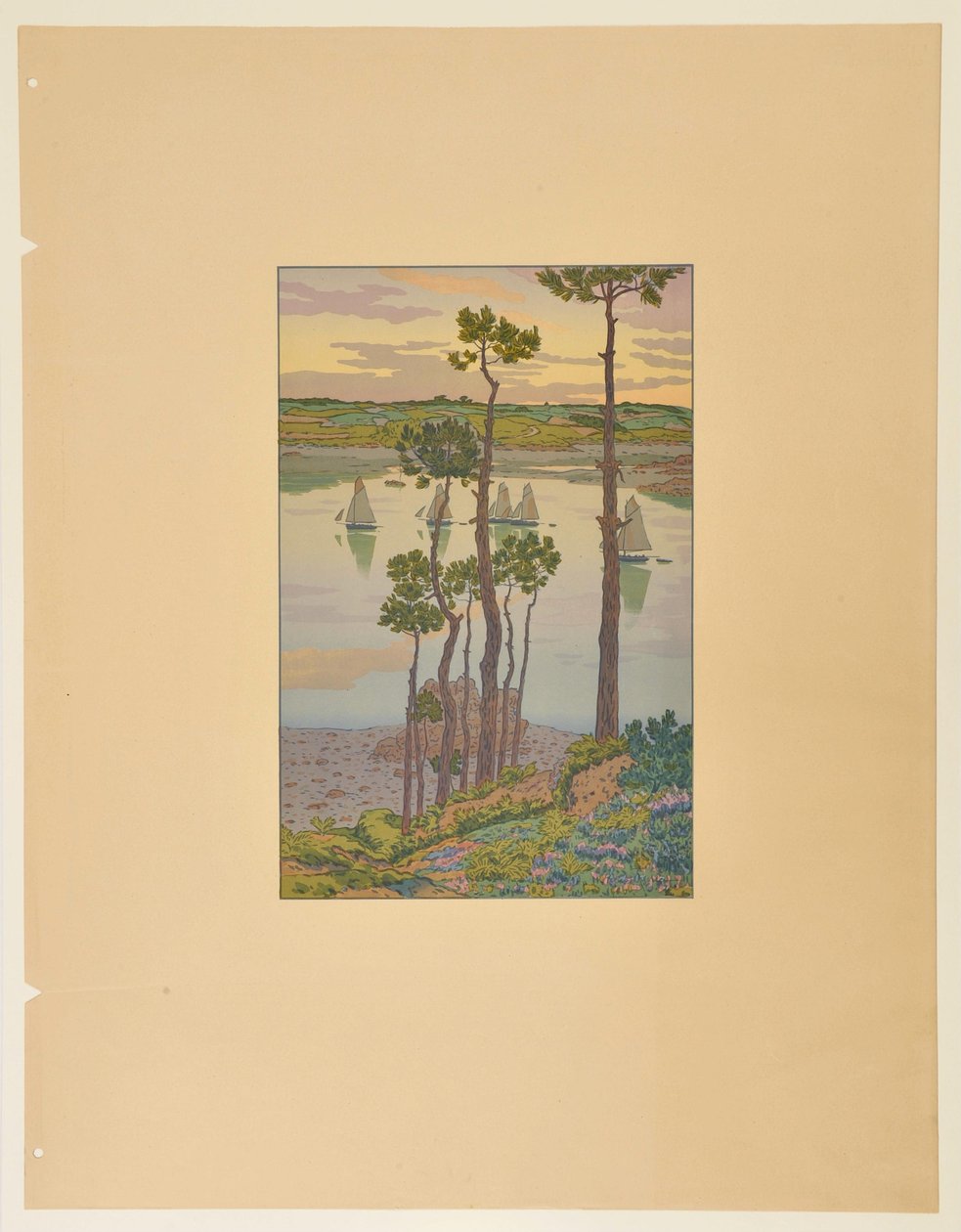 Die Ufer des Trieux in der Dämmerung autorstwa Henri Rivière