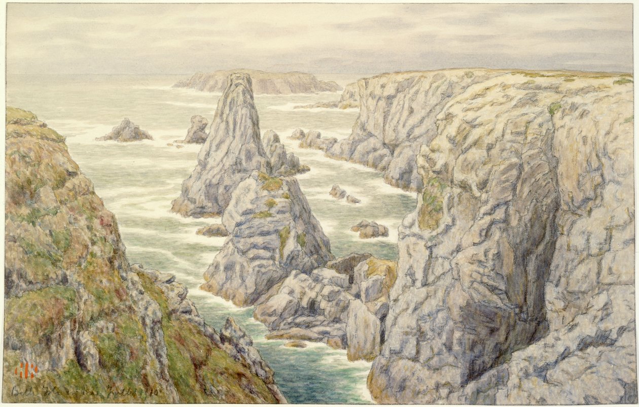 Skały w Port Coton. Belle-Isle autorstwa Henri Rivière