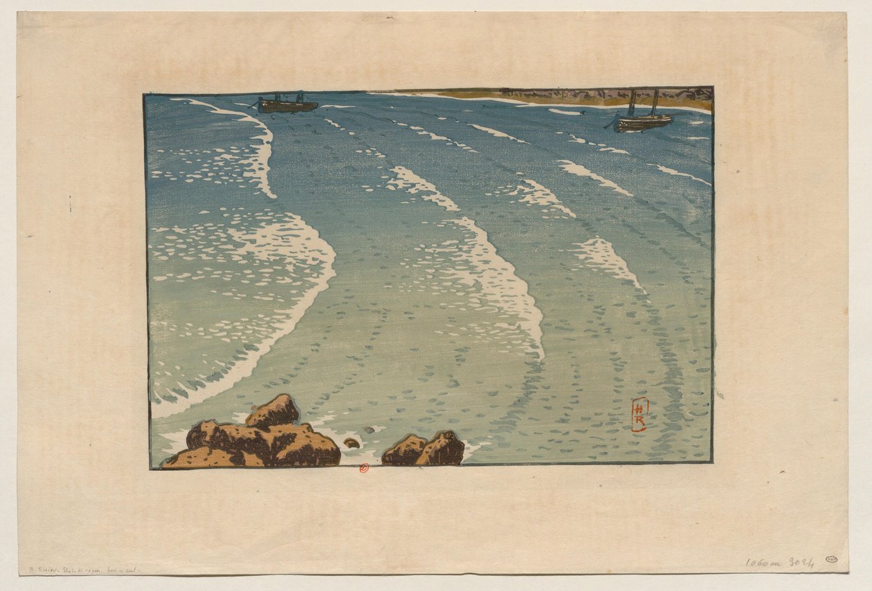 [Fala podczas przypływu, plaża La Garde-Guérin (Saint-Briac)] autorstwa Henri Rivière