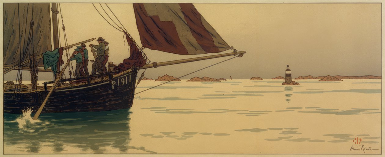 Na spokojnym morzu autorstwa Henri Rivière