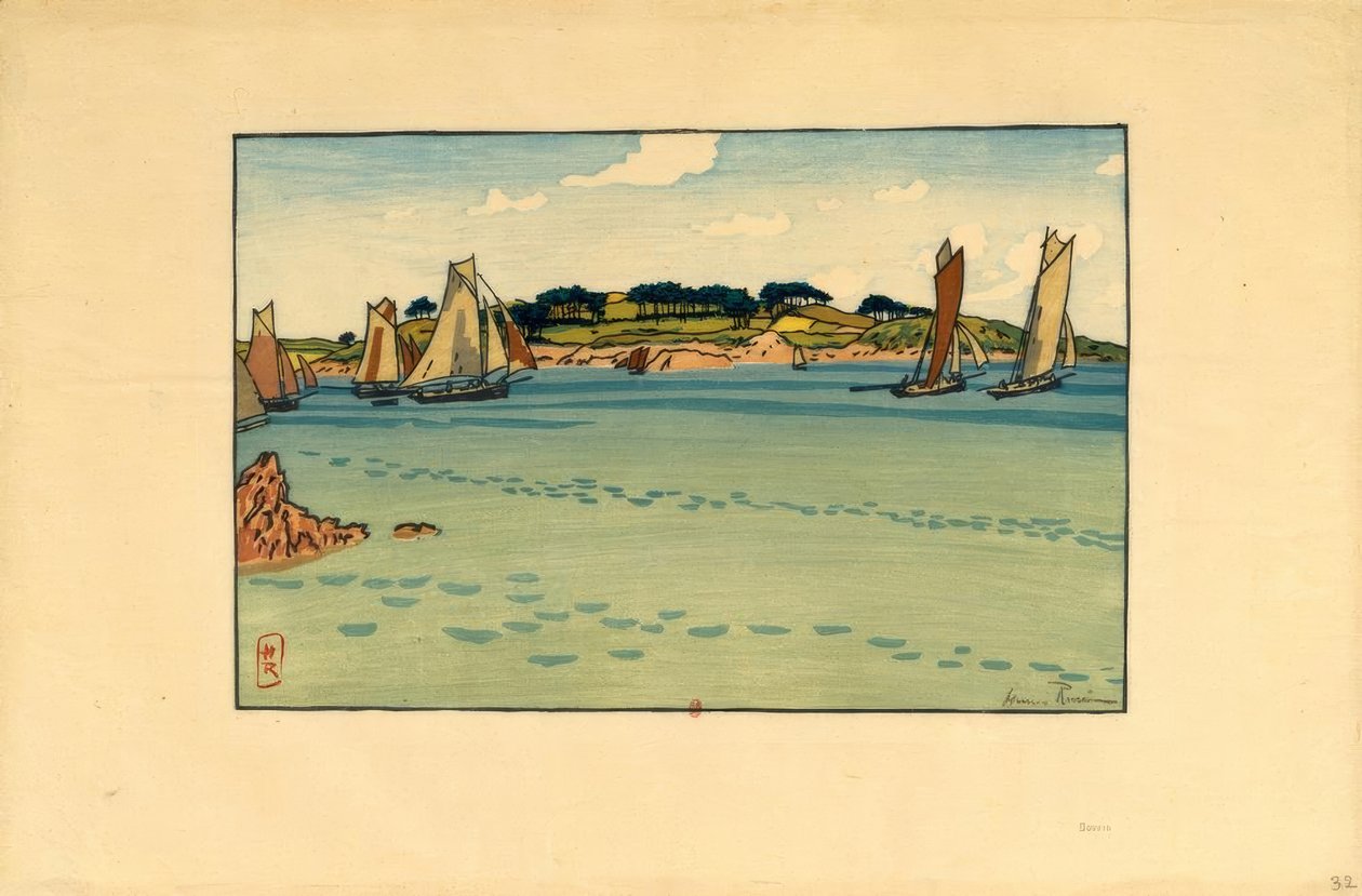 Henri Rivière, Gabares z przodu ….. autorstwa Henri Rivière