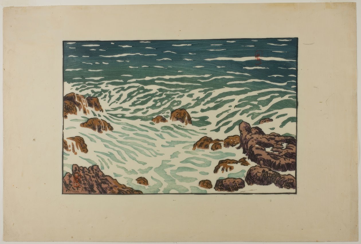 Mała fala wznosząca się, Pointe de la Haye autorstwa Henri Rivière