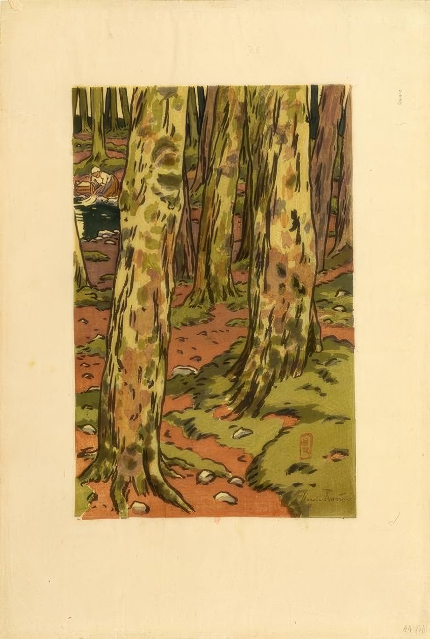 Pralnia w lesie w Loguivy autorstwa Henri Rivière
