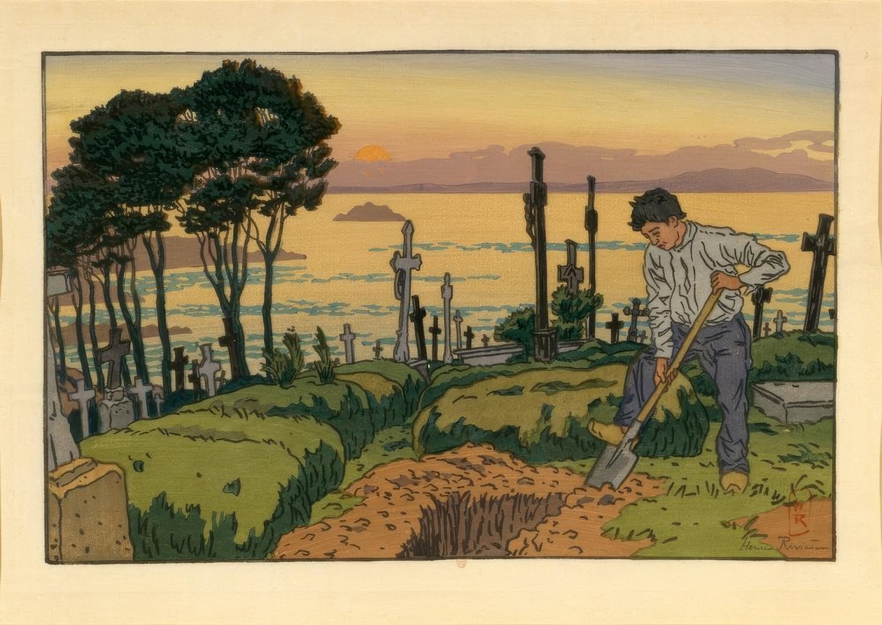 Grabarz cmentarza Saint-Jean w Tréboul autorstwa Henri Rivière