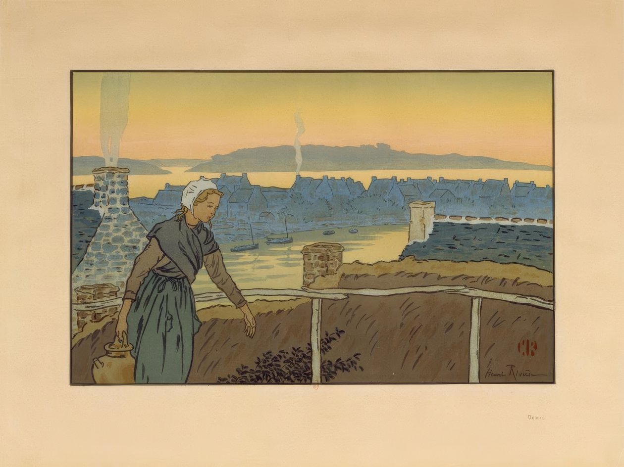 Loguivy wieczorem autorstwa Henri Rivière