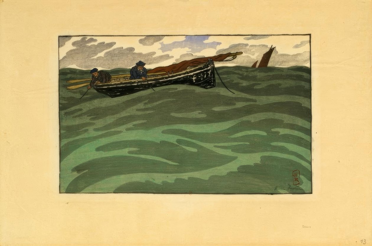 Rybacy na morzu (Loguivy) autorstwa Henri Rivière