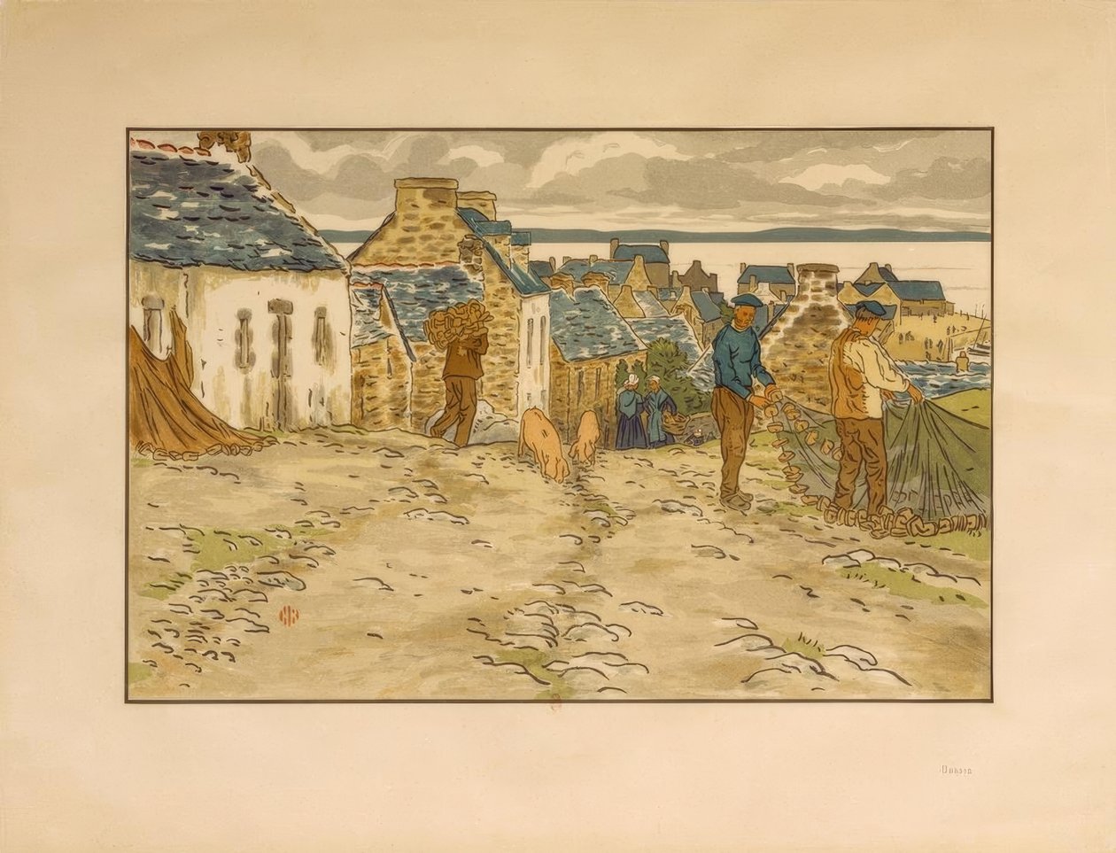 Ulica w Treboul autorstwa Henri Rivière