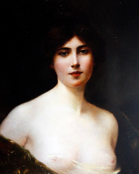 Portret damy, ok. 1890 (olej na płótnie) autorstwa Henri Rondel