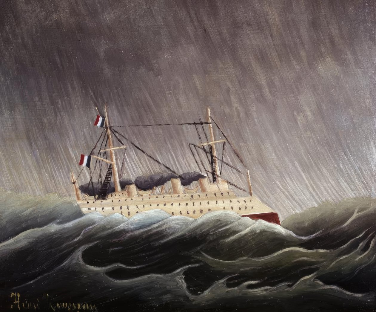 Łódź w tempestad. Artysta: HENRI ROUSSEAU. Muzeum: MUZEA NARODOWE PARIS FRANCIA autorstwa Henri Rousseau