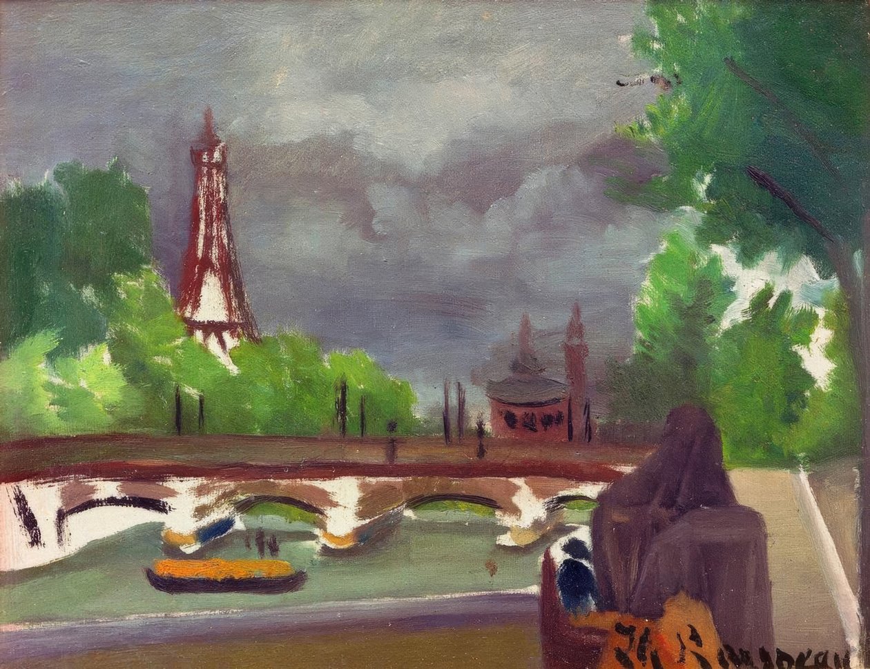 Szkic, widok na Wieżę Eiffla i Trocadero autorstwa Henri Rousseau