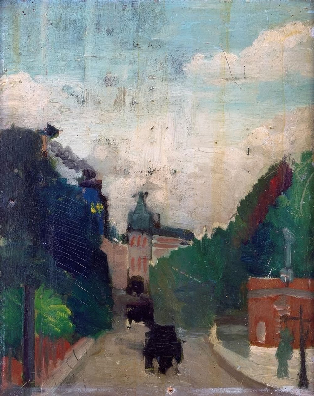 Szkic, widok Pałacu Metropolitalnego autorstwa Henri Rousseau