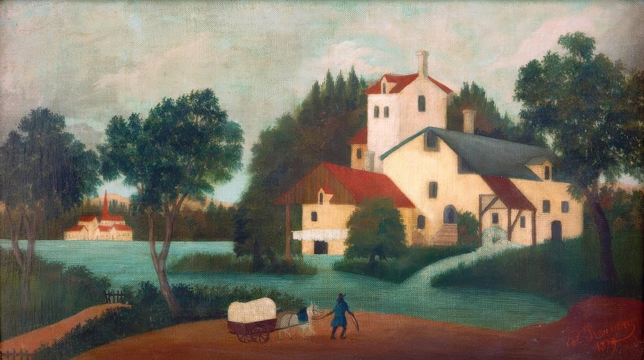 Zaczep przed młynem autorstwa Henri Rousseau