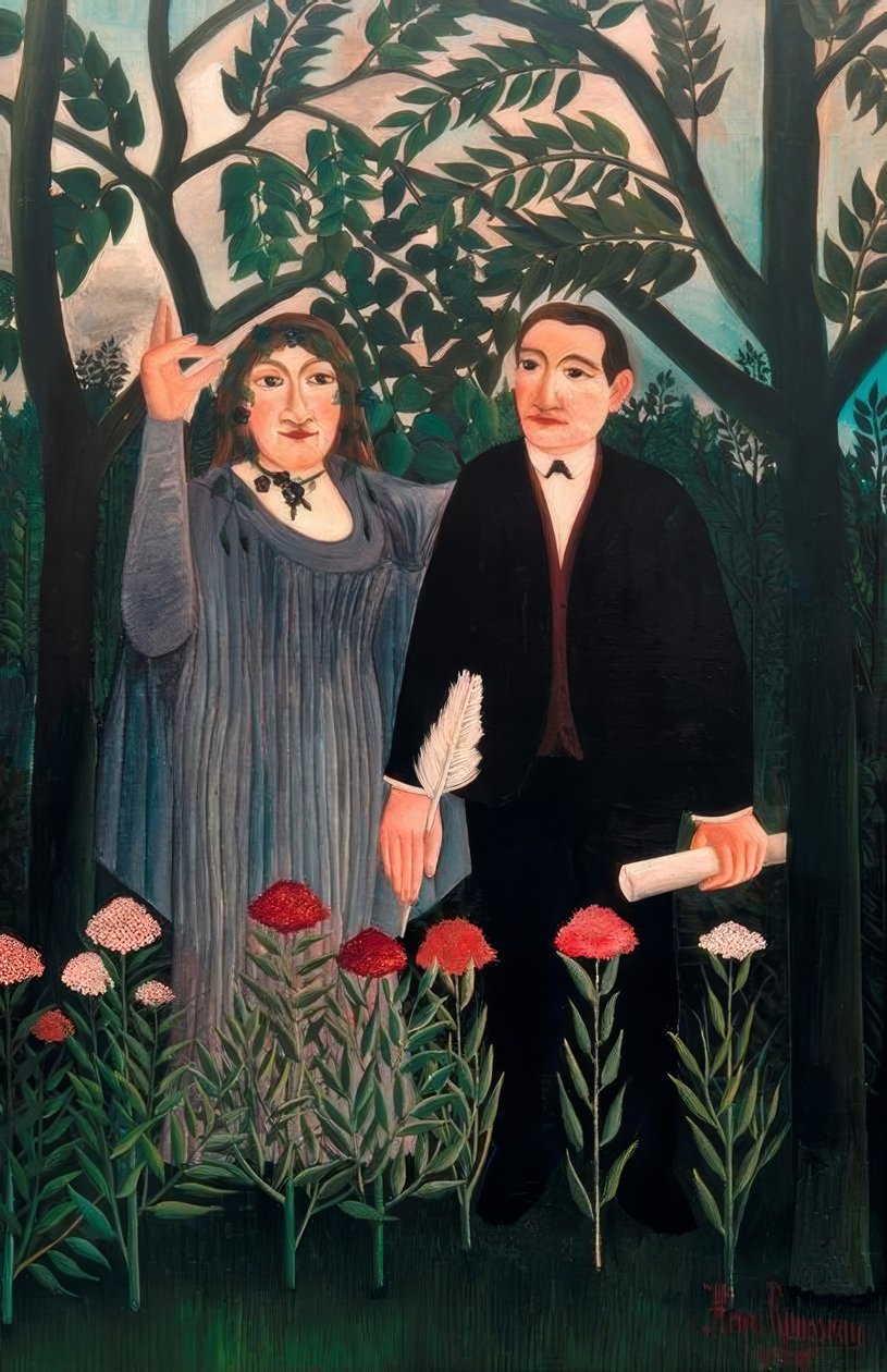 Muza inspirująca poetę autorstwa Henri Rousseau