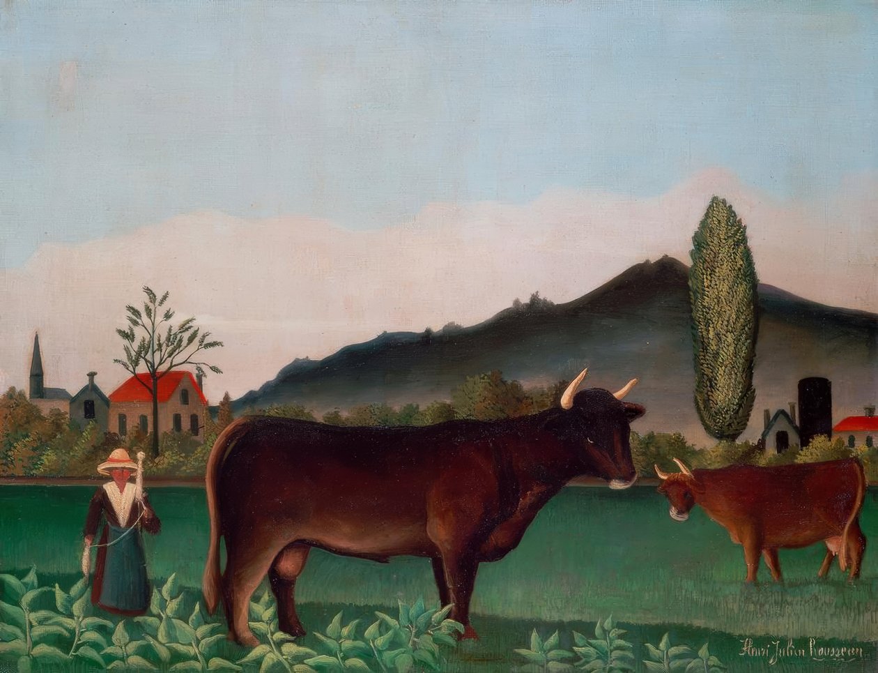 Krajobraz z krowami autorstwa Henri Rousseau