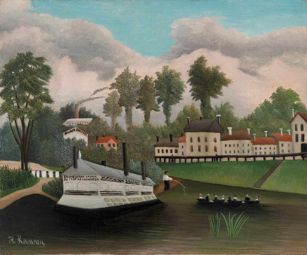 Łódź do prania w Pont de Charenton autorstwa Henri Rousseau