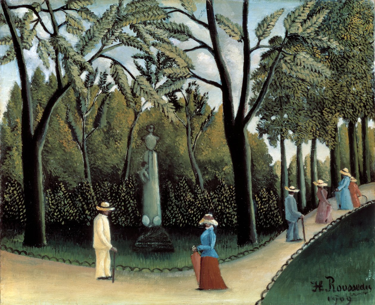 Ogrody Luksemburskie, Pomnik Chopina, 1909 autorstwa Henri Rousseau