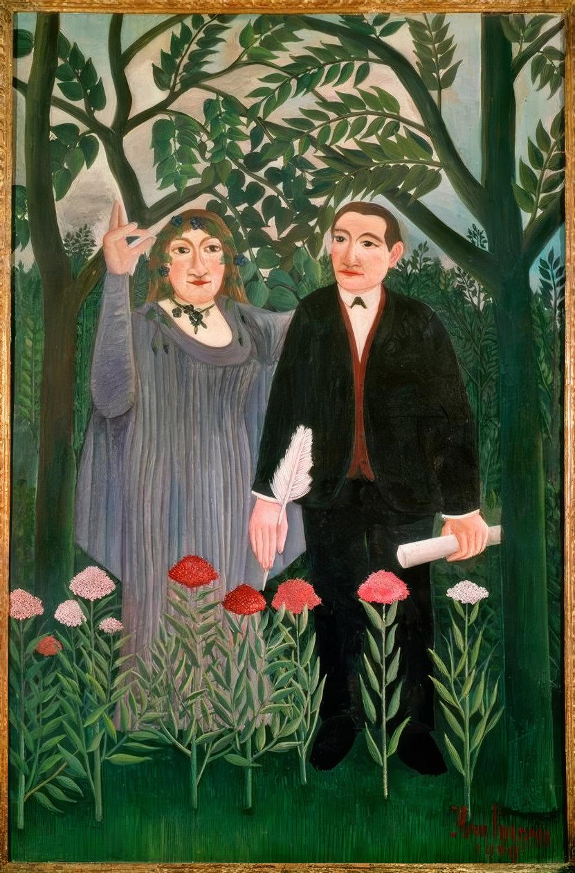 Muza inspiruje poetę autorstwa Henri Rousseau
