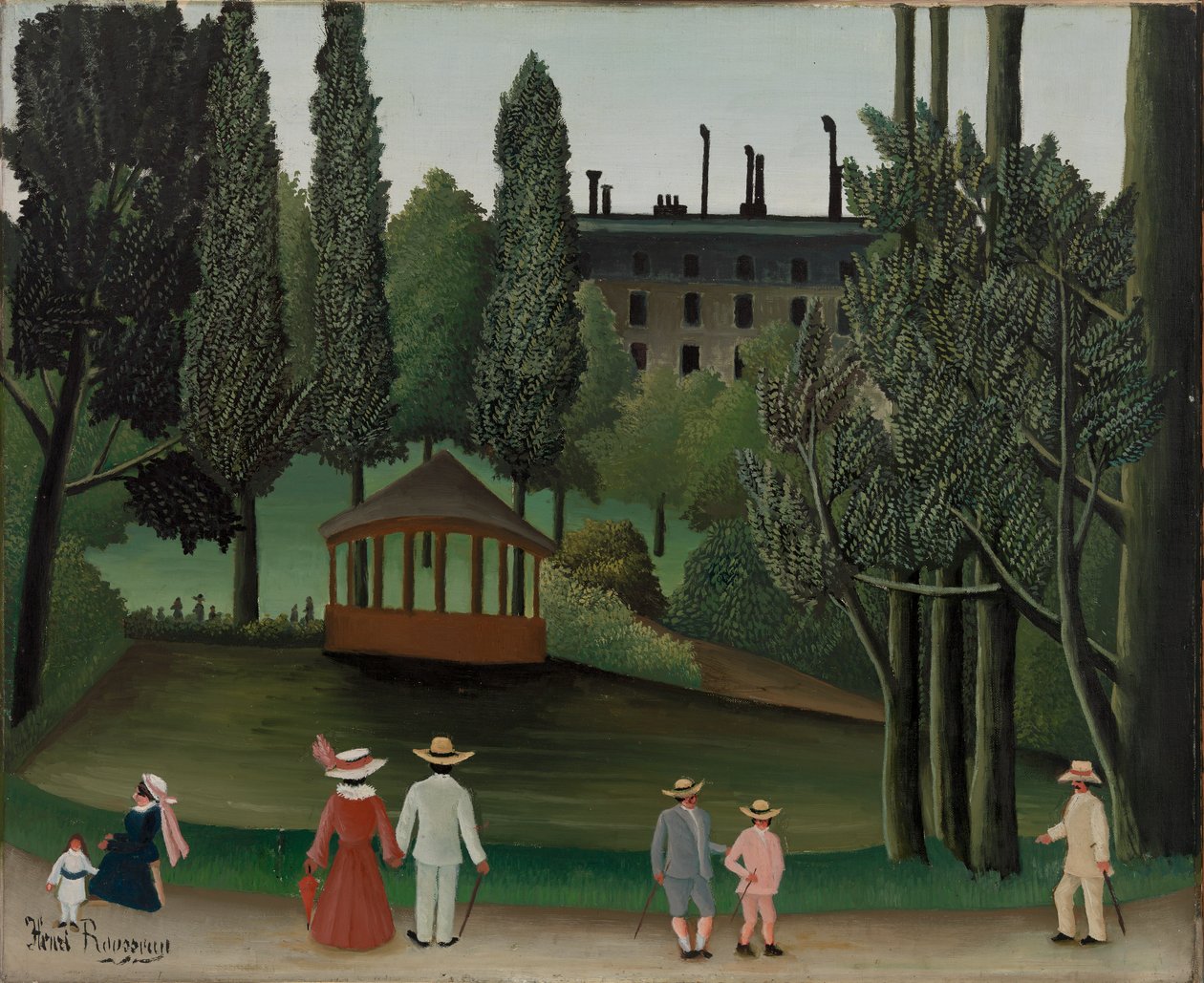 Widok na park Montsouris, kiosk autorstwa Henri Rousseau