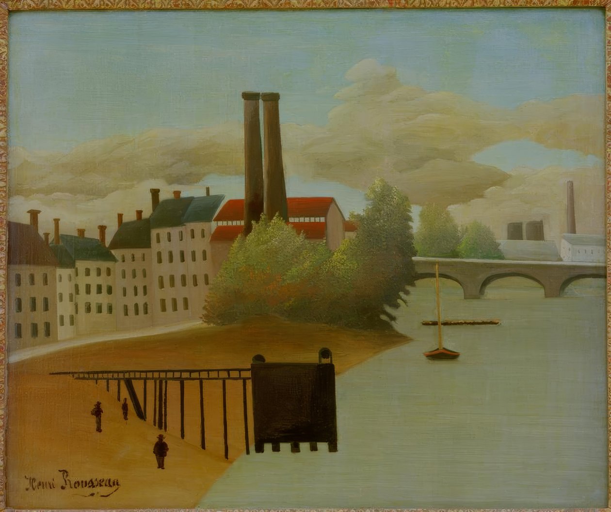Widok na przedmieścia Paryża autorstwa Henri Rousseau