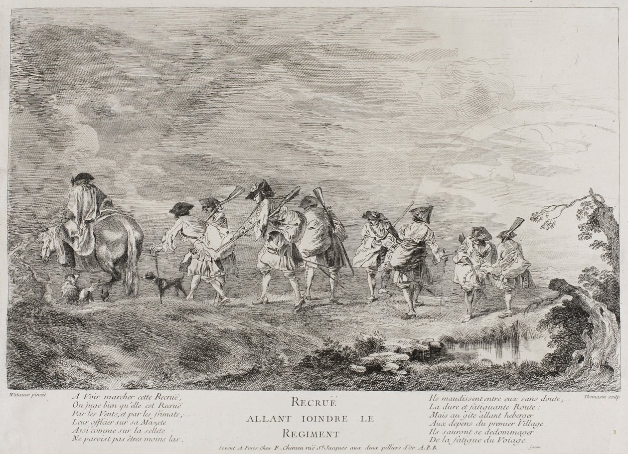 Rekruci wstąpią do pułku, 1717?-26 autorstwa Henri Simon Thomassin