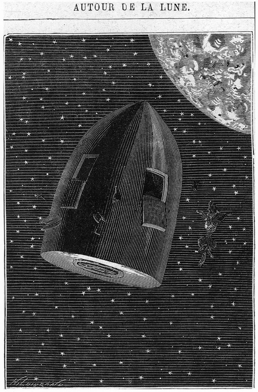 Leaving for the Moon, ilustracja z „Around the Moon” Julesa Verne