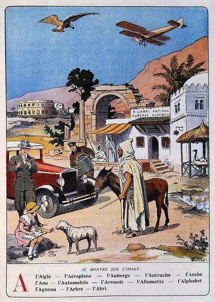 Litera „A”, z „Mon Alphabet en Images”, c.1920-30 (kolor lito) autorstwa Henri Thiriet