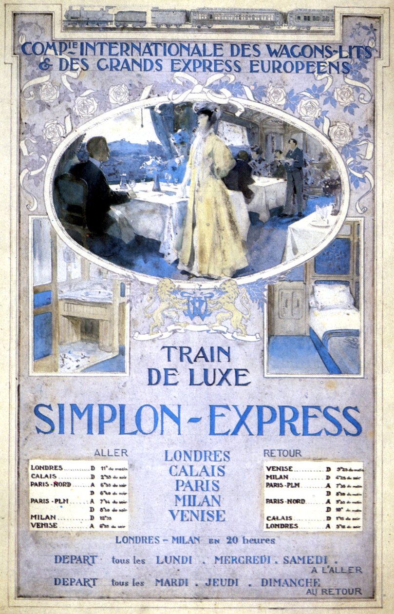 Luksusowy pociąg Simplon Express autorstwa Henri Toussaint