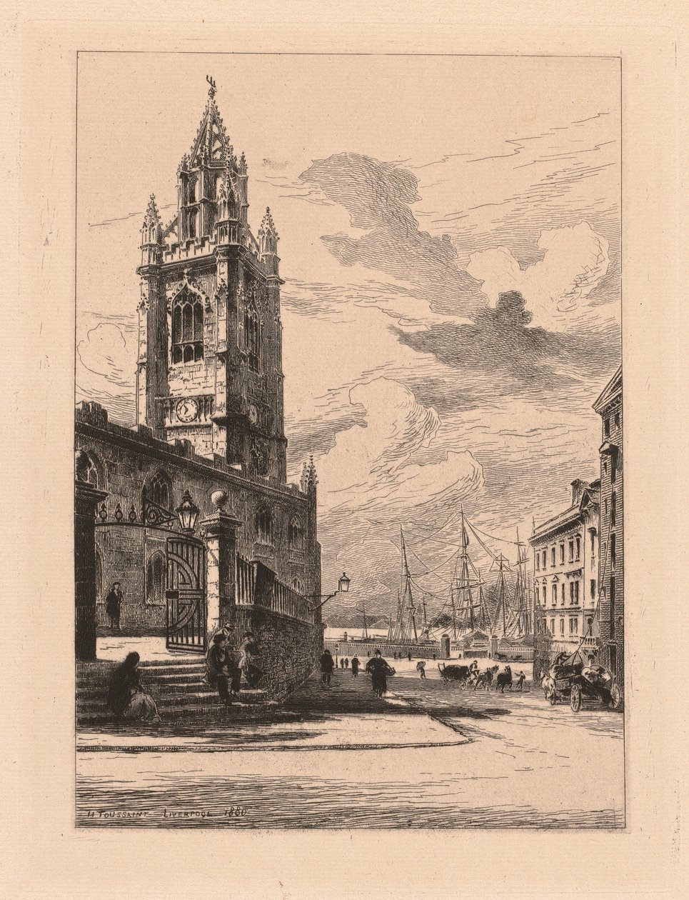 Kościół św. Mikołaja w Liverpoolu autorstwa Henri Toussaint