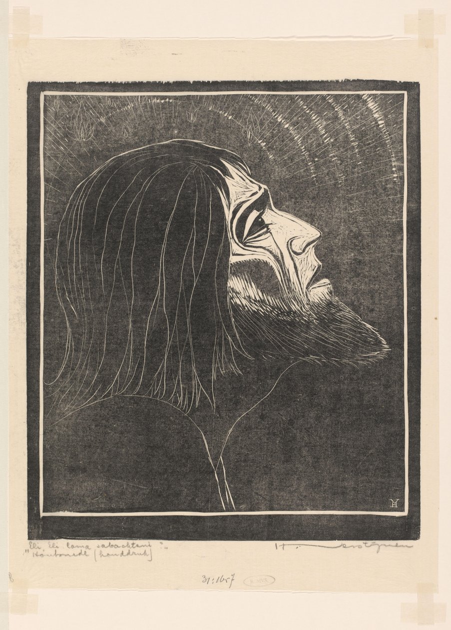 Eli, Eli lama sabachtani (oryginalny tytuł na obiekcie) autorstwa Henri Verstijnen (signed by artist)
