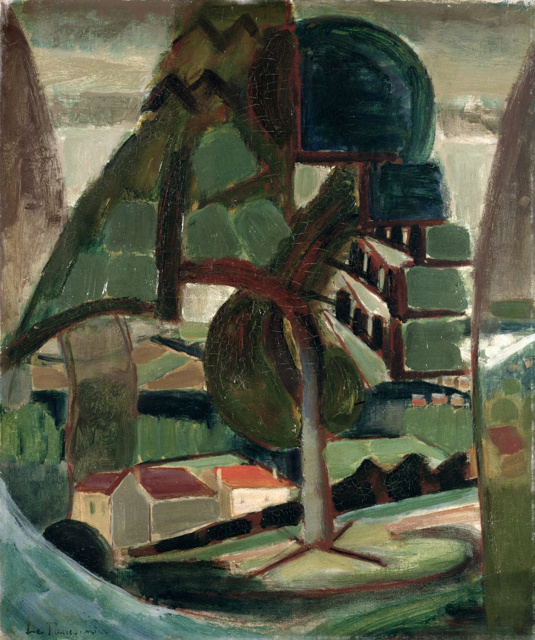 Krajobraz w Meulon-Hardricourt autorstwa Henri Victor Gabriel Le Fauconnier