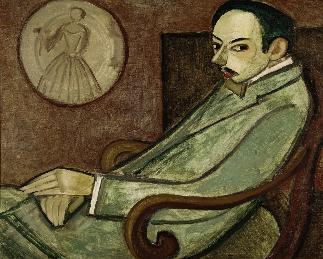 Portret Pierre-Jean Jouve (1887-1976) 1909 (olej na płótnie) autorstwa Henri Victor Gabriel Le Fauconnier