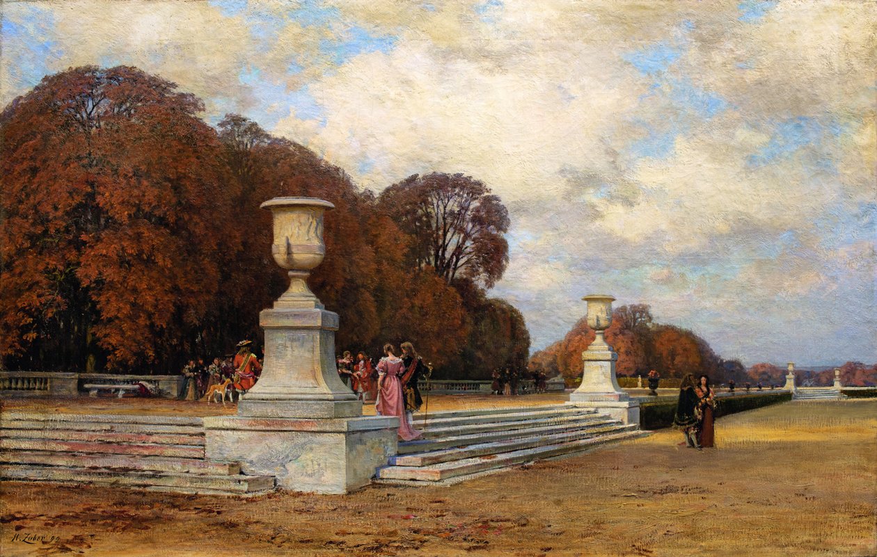 Schody z różowego marmuru w Wersalu, 1899. autorstwa Henri Zuber