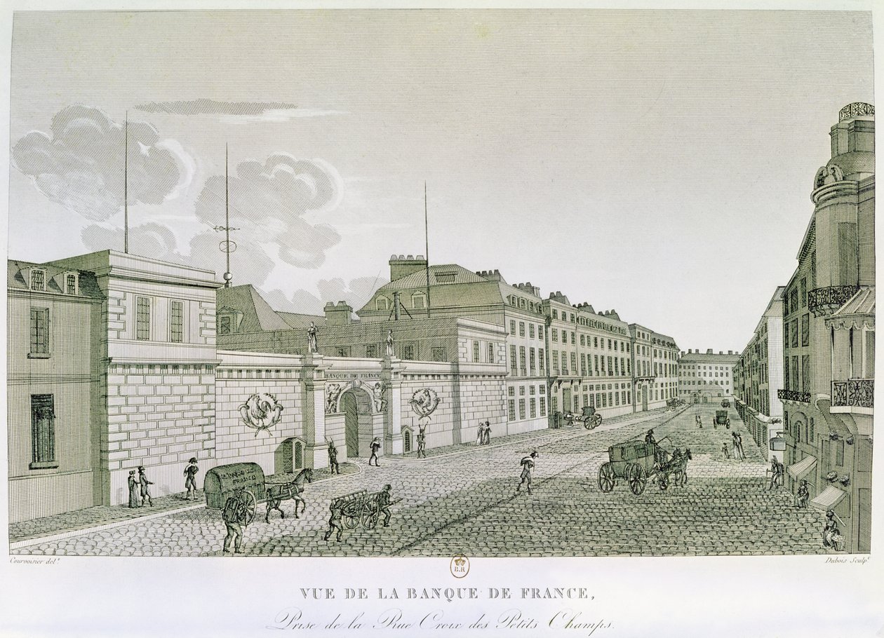 Bank Francji z Rue Croix-Petits-Champs, grawerowane przez Eugene