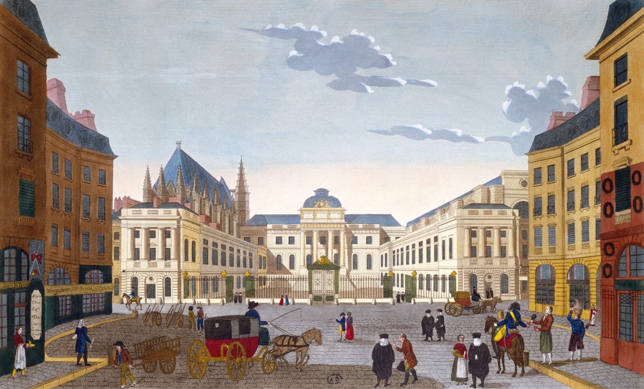 Palais de Justice, c.1815-20 (kolor grawerowany) autorstwa Henri after Courvoisier Voisin