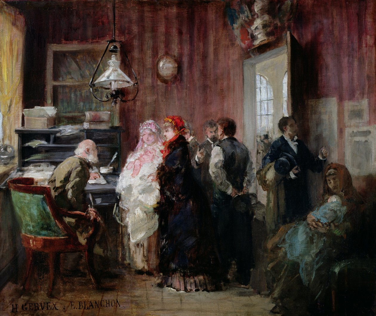 Narodziny, Ratusz XIX Okręgu, ok. 1881 r. autorstwa Henri Gervex
