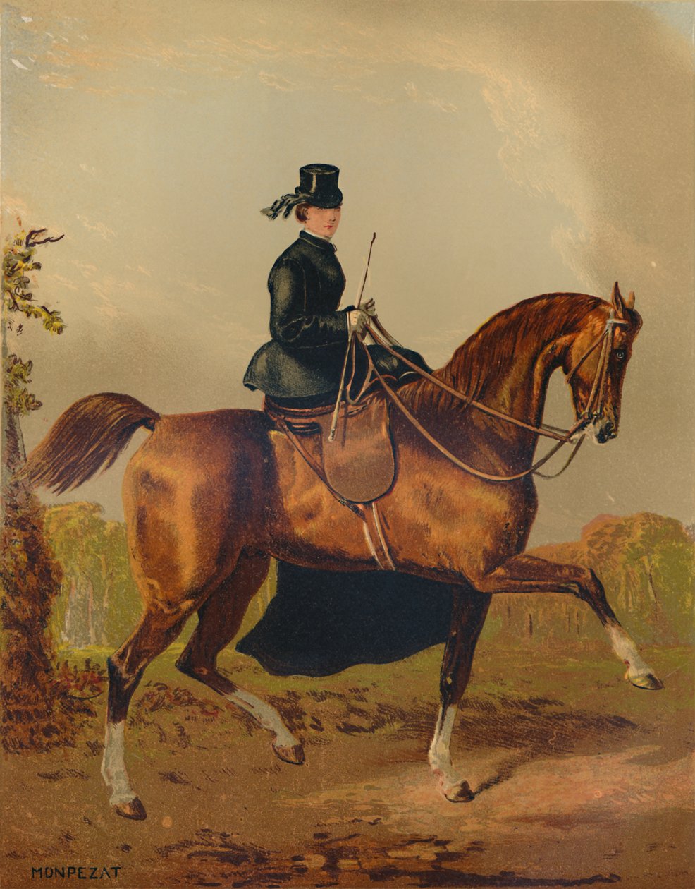 „Koń damski – własność zmarłego hrabiego Pembroke”, ok. 1840 r., ok. 1879 r. autorstwa Henri d