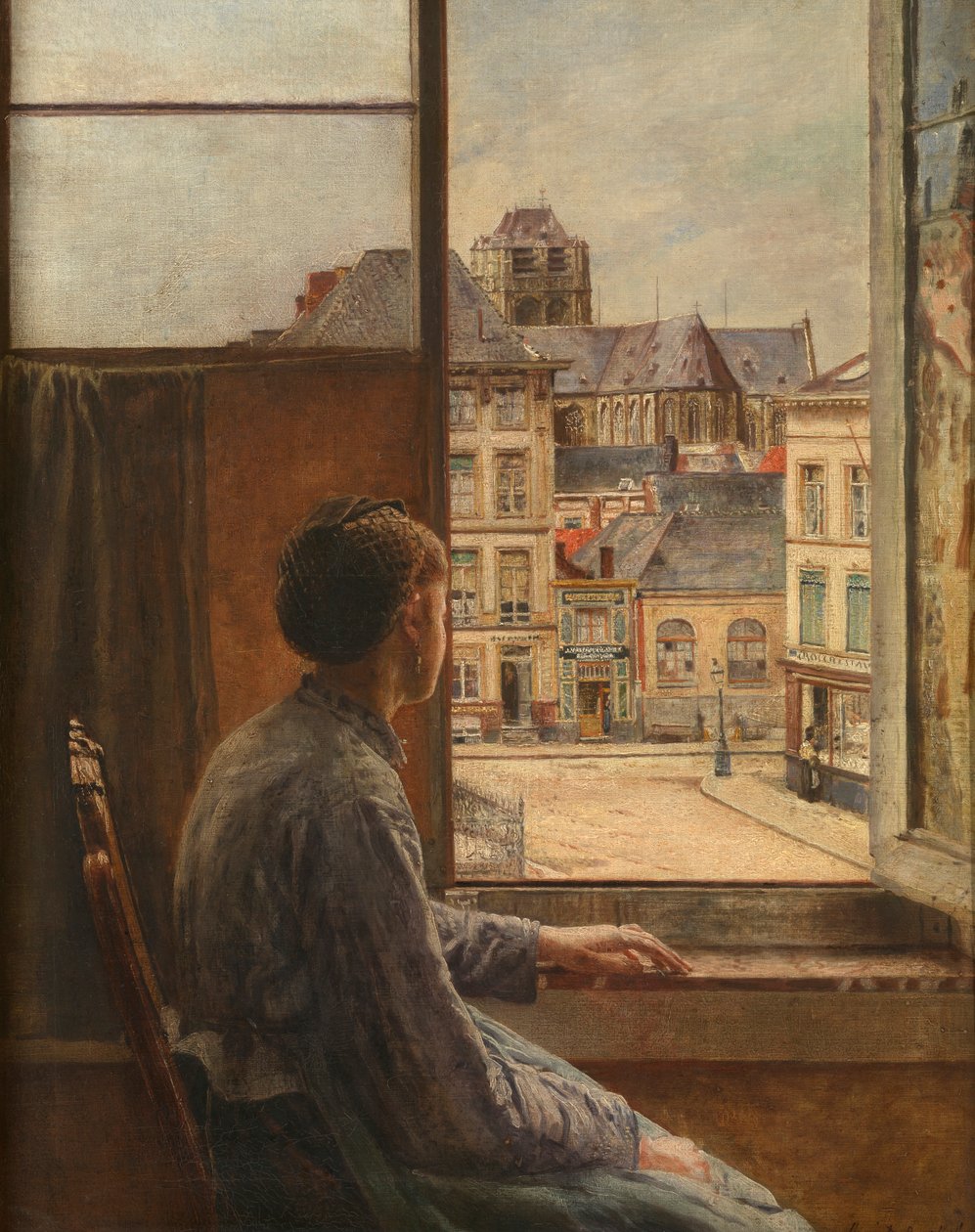 Teniersplace w Antwerpii (olej na płótnie) autorstwa Henri de Braekeleer