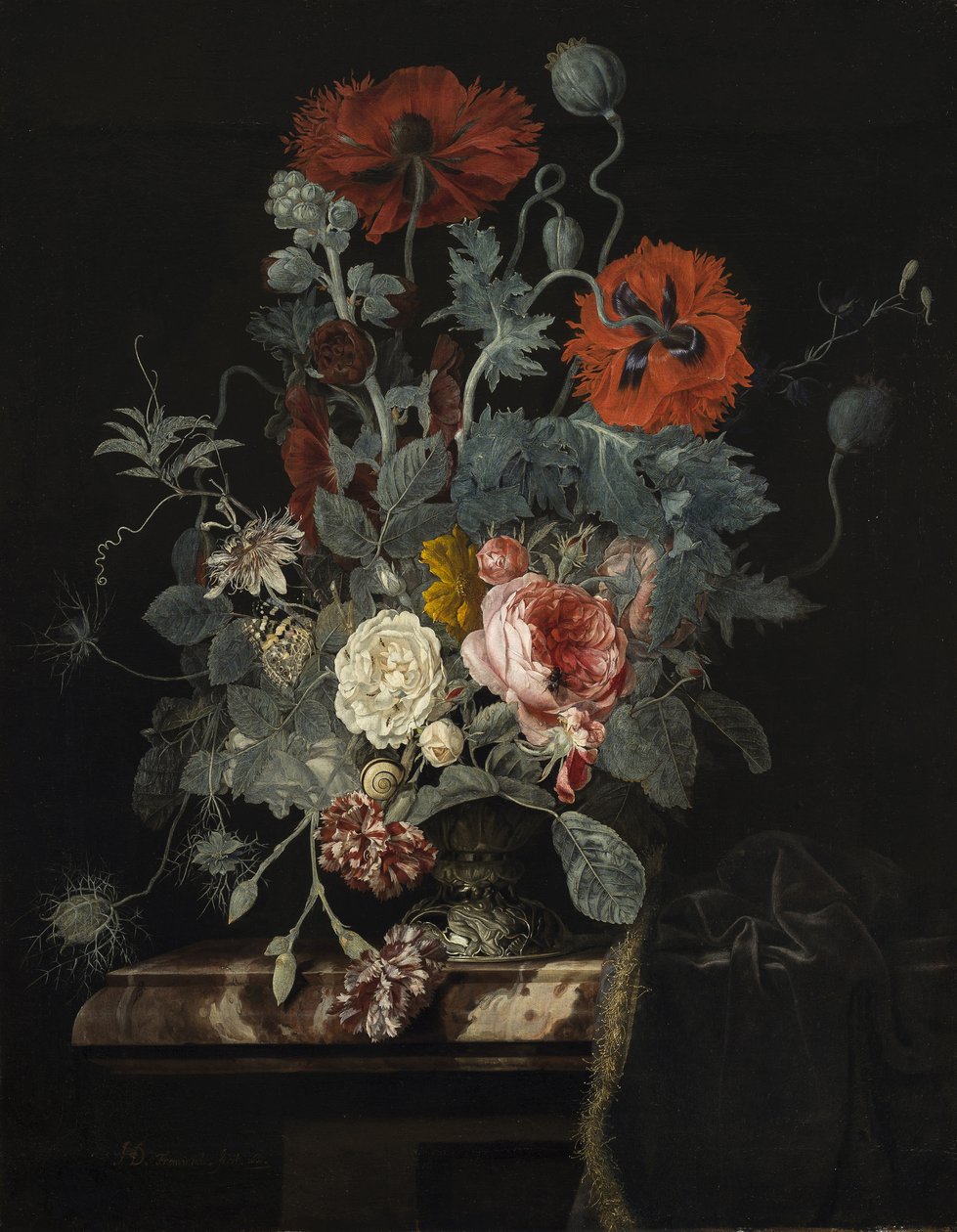 Kwiatowa martwa natura, 1665 autorstwa Henri de Fromantiou