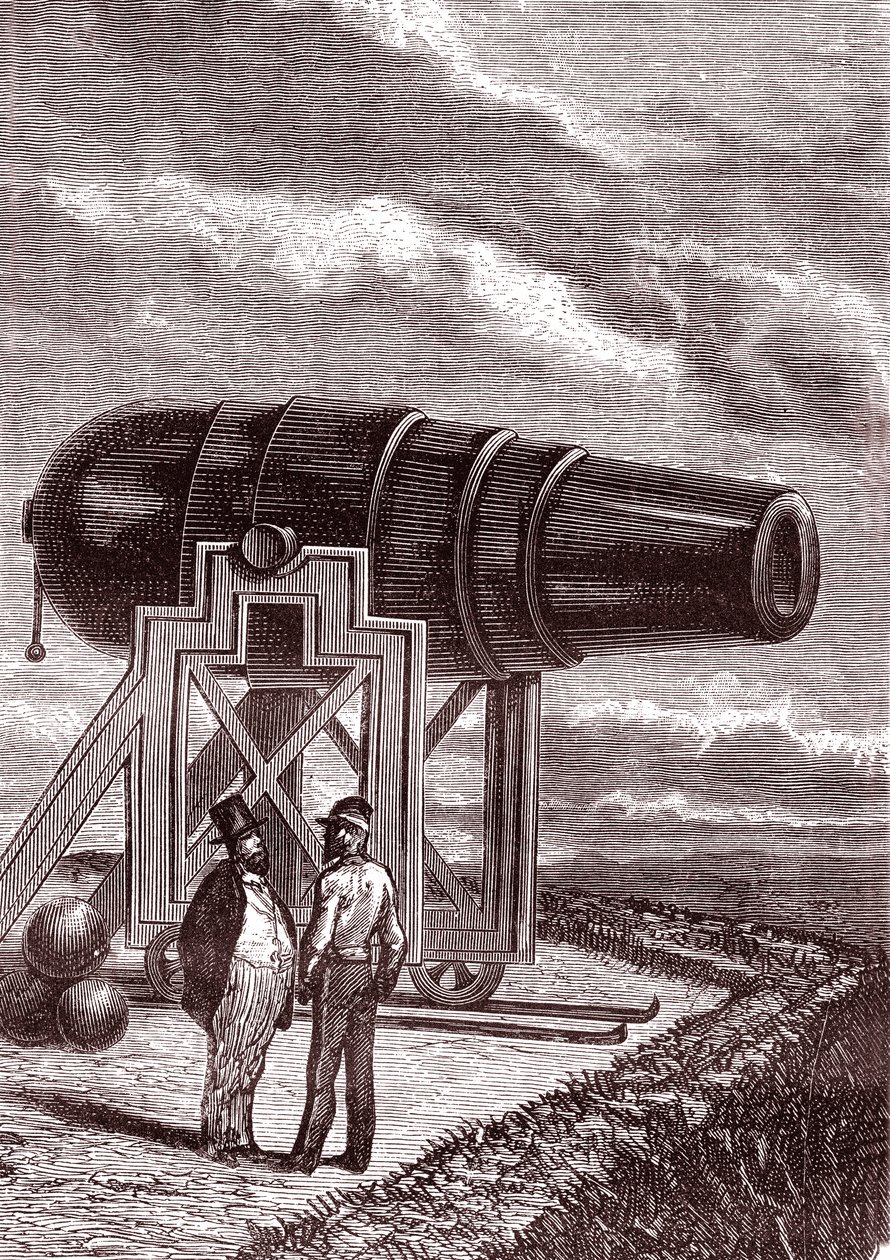 Gigantyczny pistolet Columbiad Rodmar autorstwa Henri de Montaut